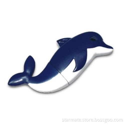 USB Flash Drive in Dolphin Design, Supports 128MB to 16GB Memory, Plug-and-play Function